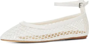 Goiphrri Ballet Flats Shoes for Women Dressy Comfortable Ankle Strap Mesh Ballet Flats for Women Round Toe Ballerina Flats for Women Summer Casual Daily Dress Mesh Flats Shoes