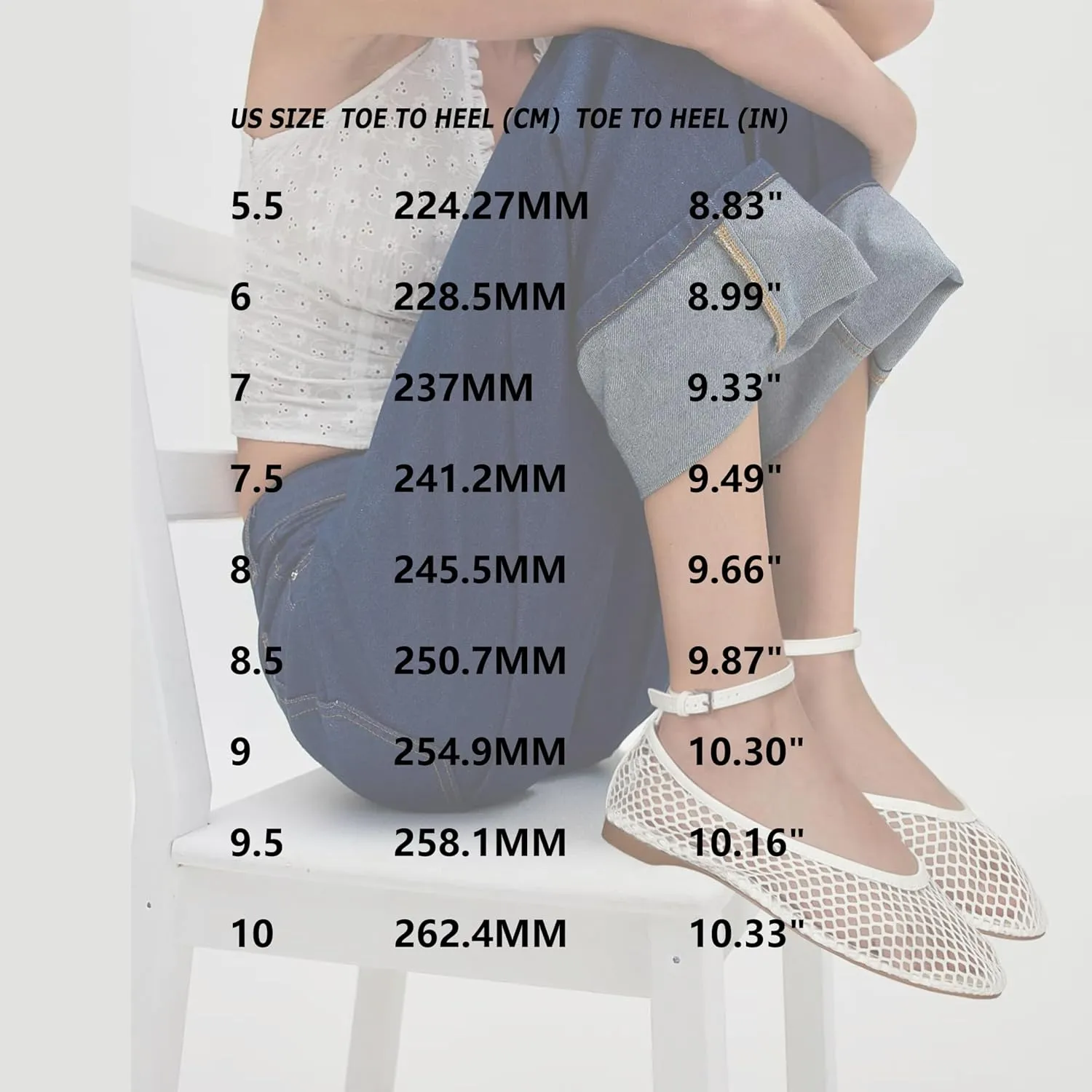 Goiphrri Ballet Flats Shoes for Women Dressy Comfortable Ankle Strap Mesh Ballet Flats for Women Round Toe Ballerina Flats for Women Summer Casual Daily Dress Mesh Flats Shoes