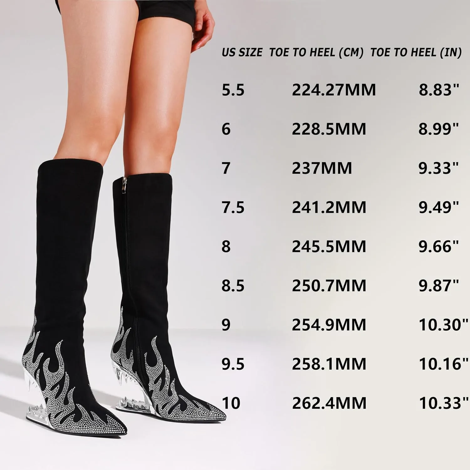 Goiphrri Knee High Boots for Women Suede Wide Calf Boots Side Zipper Tiger Tooth Heel Tall Boot Pointed Toe High Heeled Fall Boot for Women