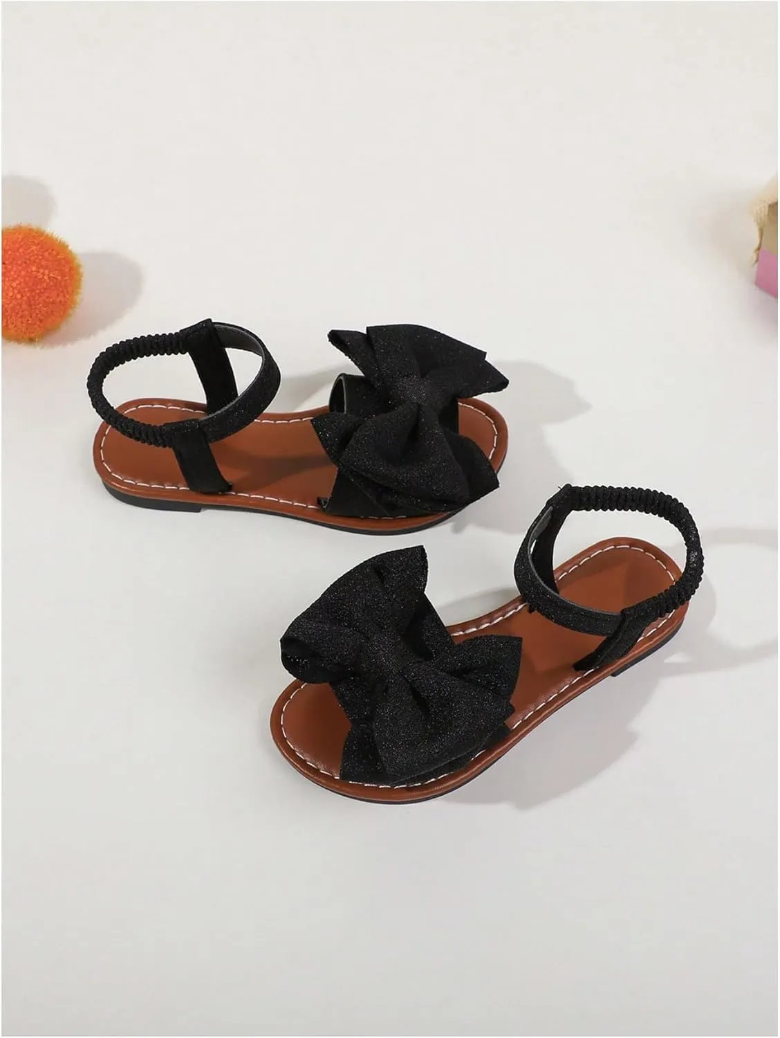 GORGLITTER Girl's Sandals Dressy Bow Ankle Strap Sandal Open Toe Slides Flats Summer Cute Vacation Sandals