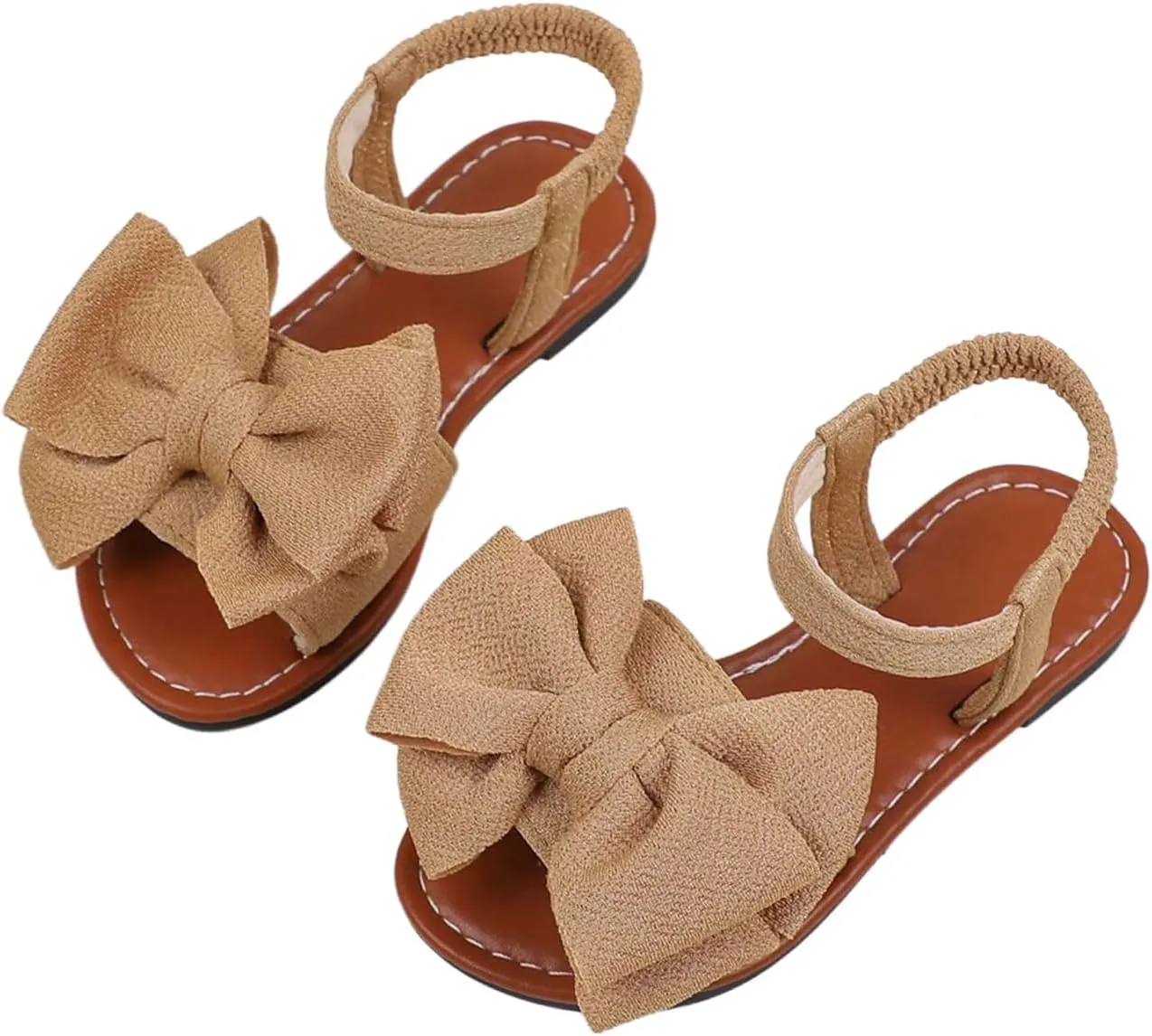 GORGLITTER Girl's Sandals Dressy Bow Ankle Strap Sandal Open Toe Slides Flats Summer Cute Vacation Sandals