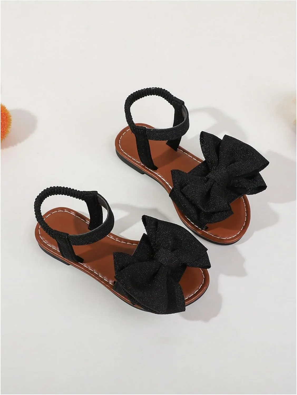 GORGLITTER Girl's Sandals Dressy Bow Ankle Strap Sandal Open Toe Slides Flats Summer Cute Vacation Sandals