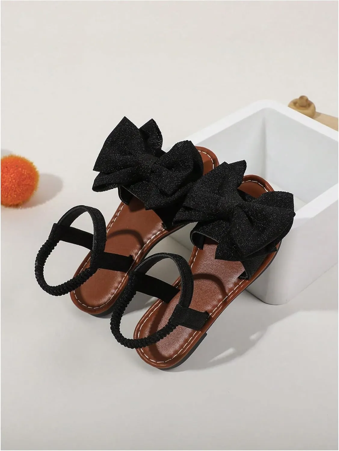 GORGLITTER Girl's Sandals Dressy Bow Ankle Strap Sandal Open Toe Slides Flats Summer Cute Vacation Sandals