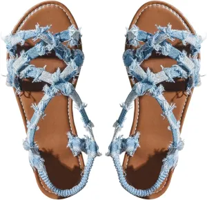 GORGLITTER Women's Leopard Strappy Flat Sandals Y2K Criss Cross Strap Open Toe Slingback Cheetah Slide Sandals