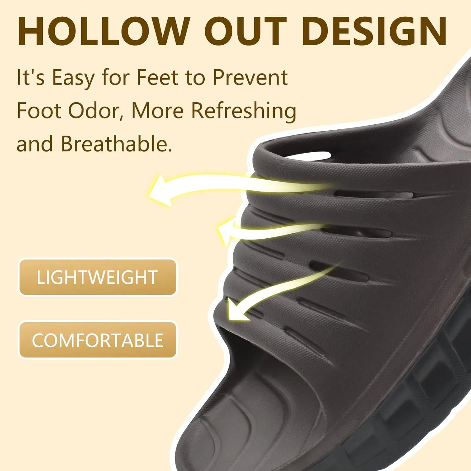 GPOS Mens Sport Recovery Sandals Plantar Fasciitis Thick Cushion Slides Sandals Lightweight Comfort Orthotic Slippers