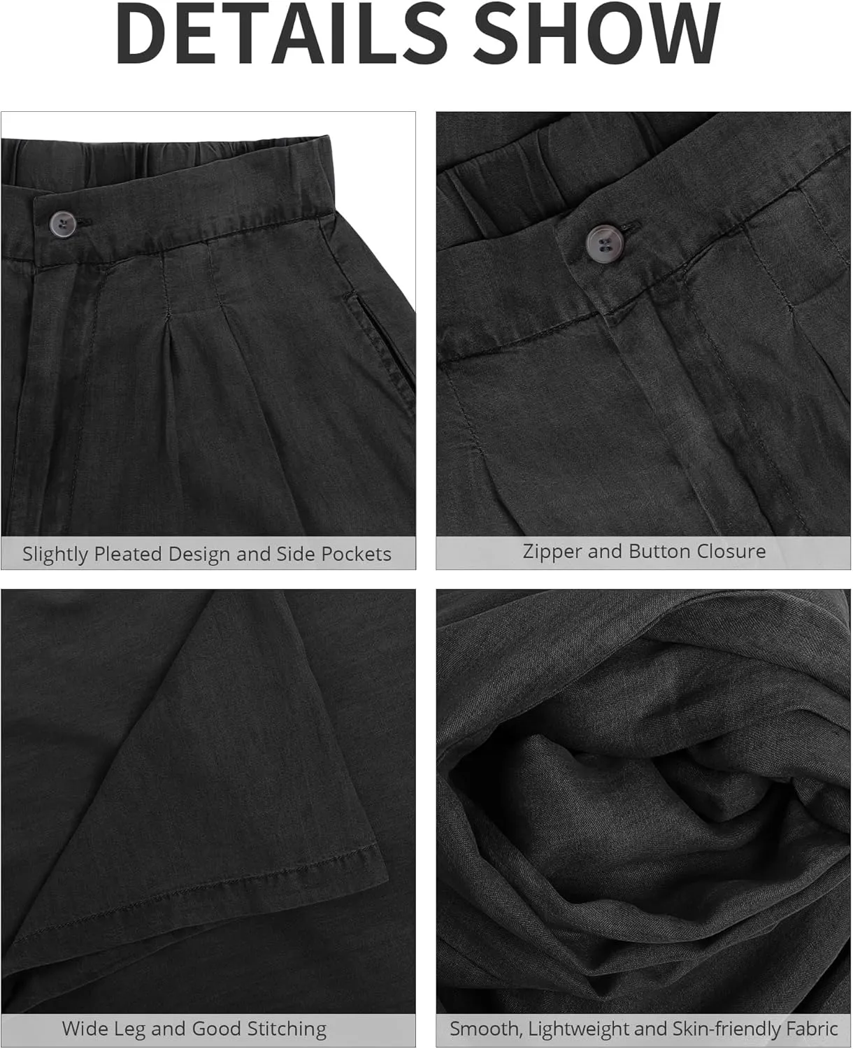 GRAPENT Wide Leg Pants for Women High Waisted Jeans Palazzo Pants Lightweight Summer Beach Flowy Trousers Y2K