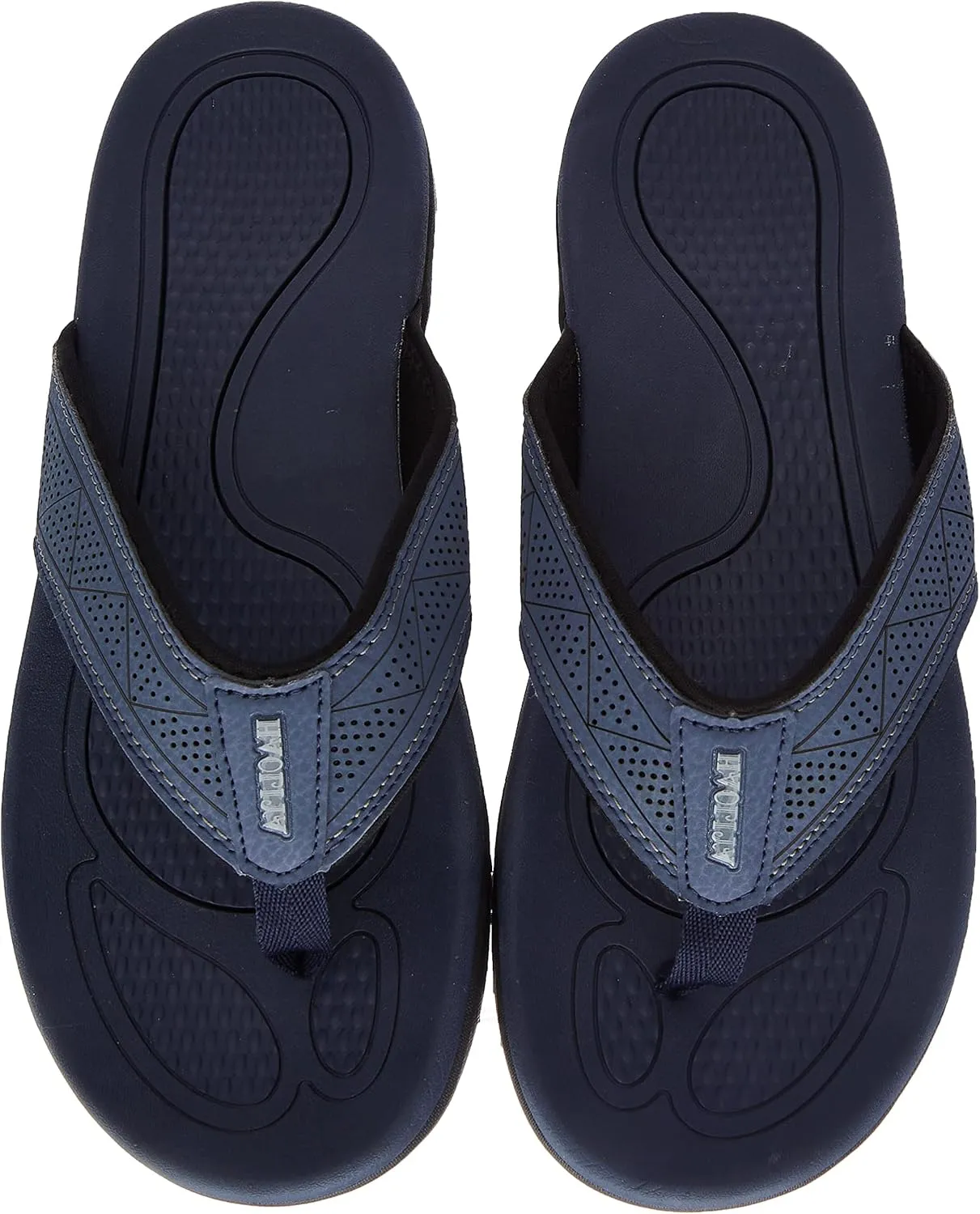 HAOLIRA Mens Leather Flip Flops with Arch Support Comfortable Cushion Thong Sandals Lightweight Waterproof Outdoor Summer Beach Pool Shoes