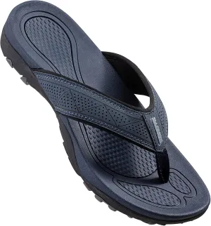 HAOLIRA Mens Leather Flip Flops with Arch Support Comfortable Cushion Thong Sandals Lightweight Waterproof Outdoor Summer Beach Pool Shoes