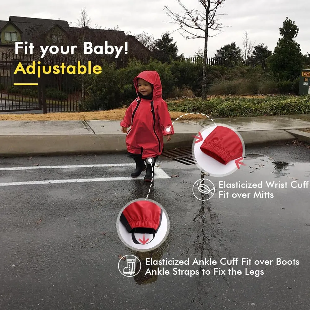 HAPIU Kids Toddler Rain Suit Muddy Buddy Waterproof Coverall