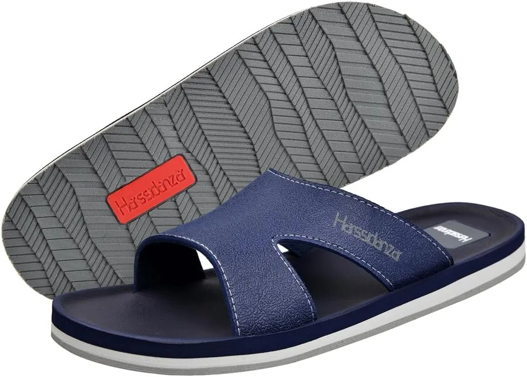 Harssidanzar Men Vintage Slide Sandals Comfortable Lightweight Summer Beach Slides for Men slip on Sandals KM232US