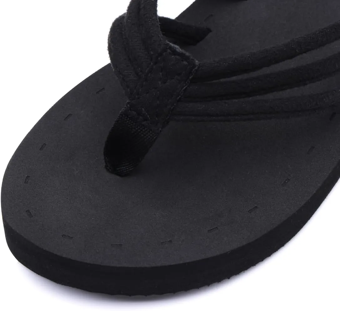 Harssidanzar Women's Flip Flops Lightweight Comfortable Summer Beach Thong Sandals with Arch Support KL221US