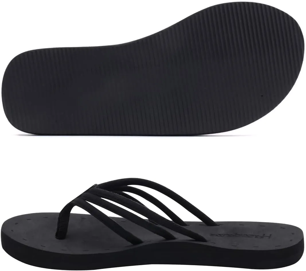 Harssidanzar Women's Flip Flops Lightweight Comfortable Summer Beach Thong Sandals with Arch Support KL221US