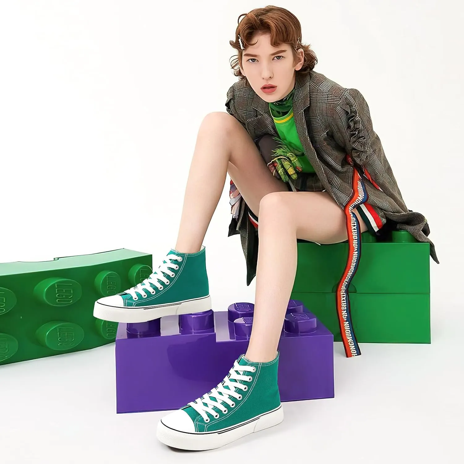 hash bubbie Unisex Fashion High top Sneakers Womens Classic High Tops Canvas Shoes Casual Tennis Shoes for Men