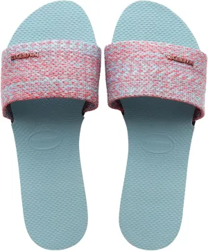 Havaianas Women You Malta Sandals - Woven Strap Sandals - Blue Water, 7/8