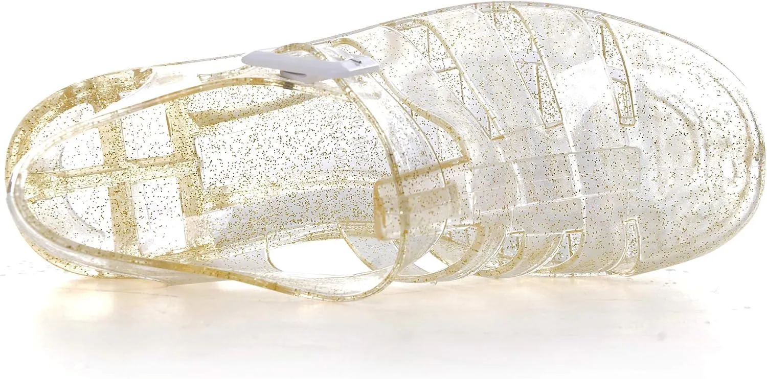 Hee grand Crystal Jelly Heel Sandals For Women Summer Beach Jelly Shoes