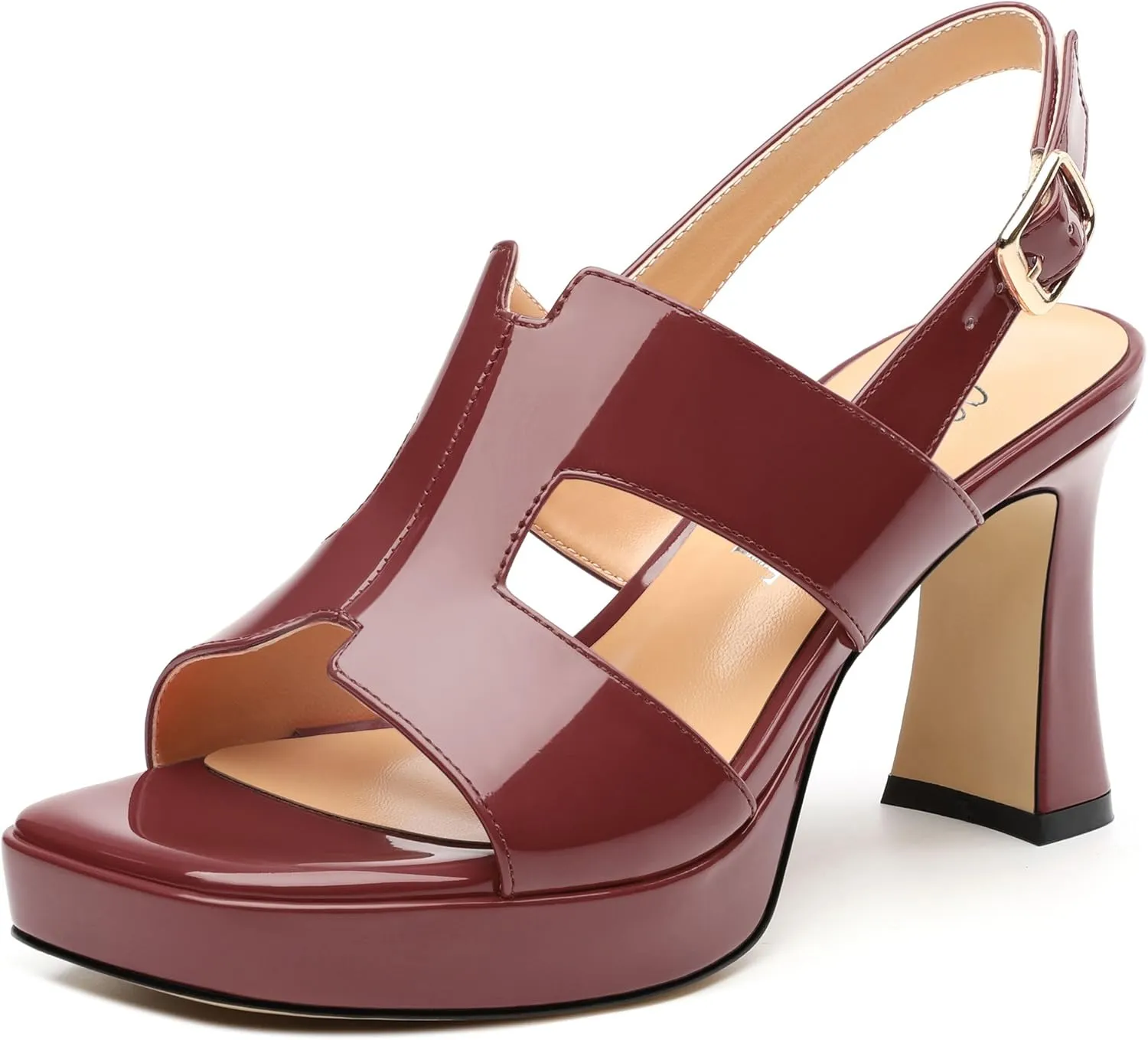 Heels for Women Platform Chunky Heeled Sandals Square Open Toe Strap Block High Heels Wedding Party Dance Fashion Summer Sandals