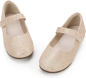 Hehainom Toddler Girls Flats Mary Jane Flower Girl Dress Shoes School Wedding Party Shoes