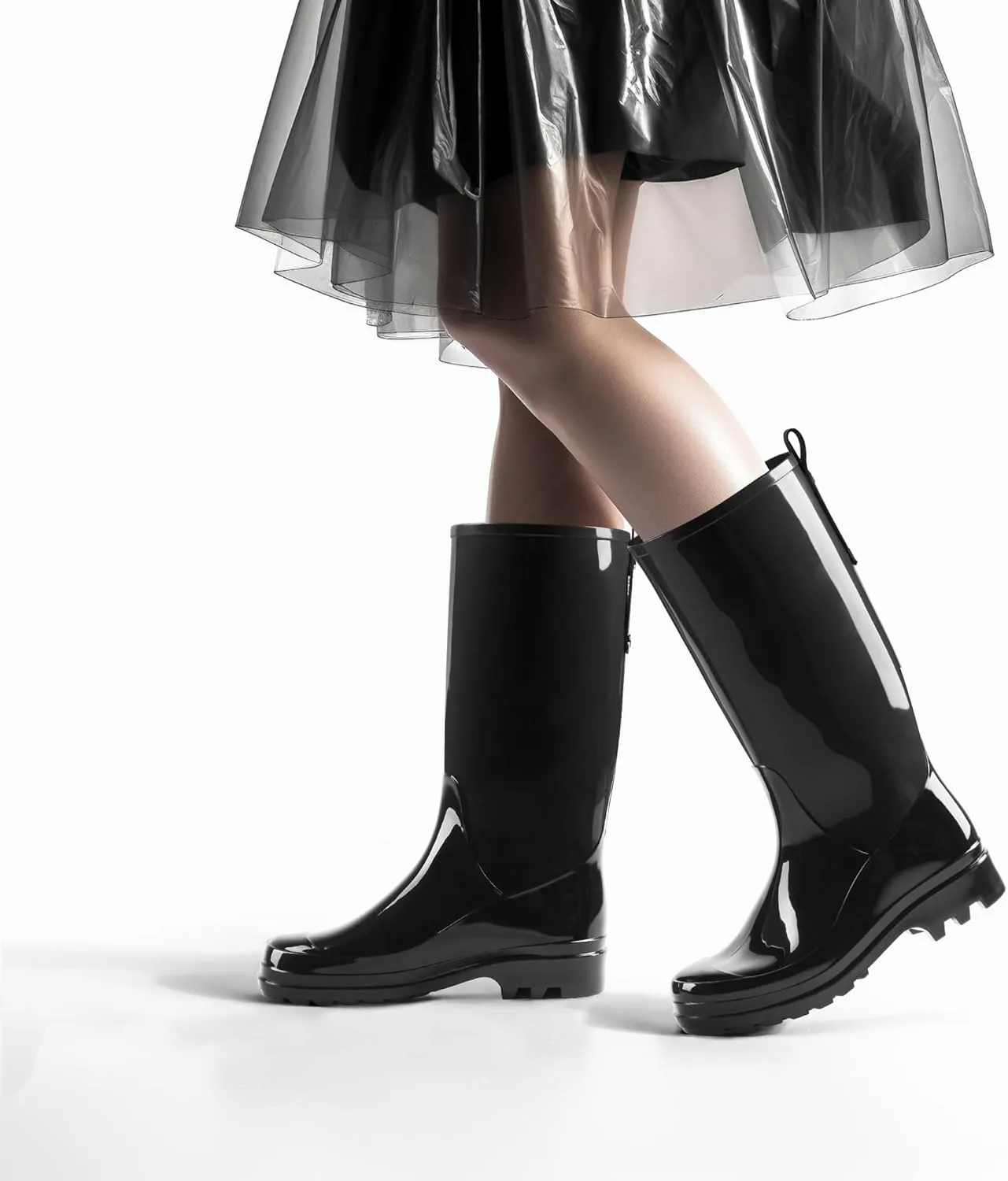 HISEA Rain Boots for Women Waterproof Garden Boots, Knee High Rain Shoes with Comfort Insole, Non-Slip Seamless Tall Rain Boots