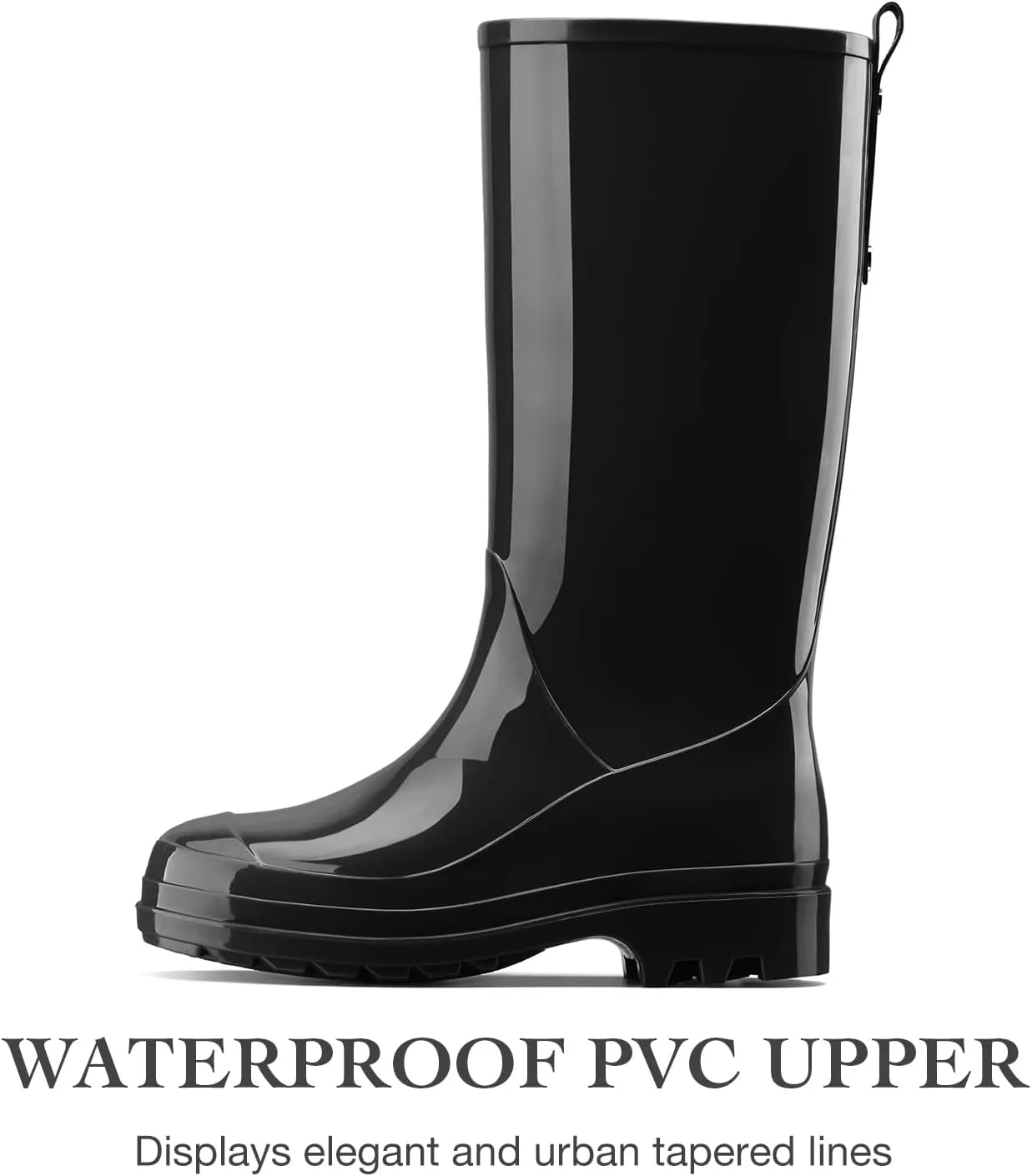 HISEA Rain Boots for Women Waterproof Garden Boots, Knee High Rain Shoes with Comfort Insole, Non-Slip Seamless Tall Rain Boots