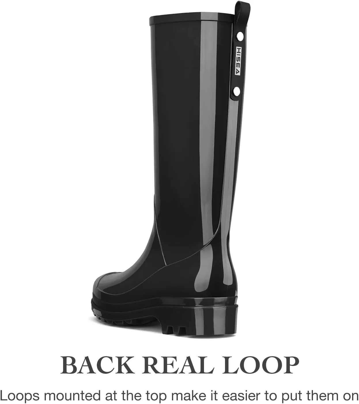 HISEA Rain Boots for Women Waterproof Garden Boots, Knee High Rain Shoes with Comfort Insole, Non-Slip Seamless Tall Rain Boots