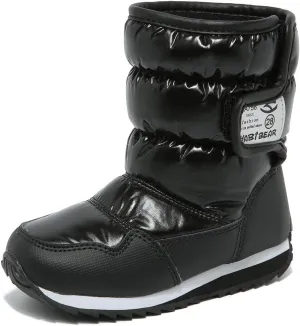 HOBIBEAR Kids Winter Snow Boots Waterproof Outdoor Warm Faux Fur Lined Shoes
