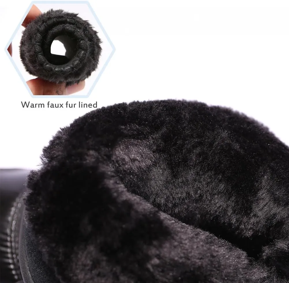 HOBIBEAR Kids Winter Snow Boots Waterproof Outdoor Warm Faux Fur Lined Shoes