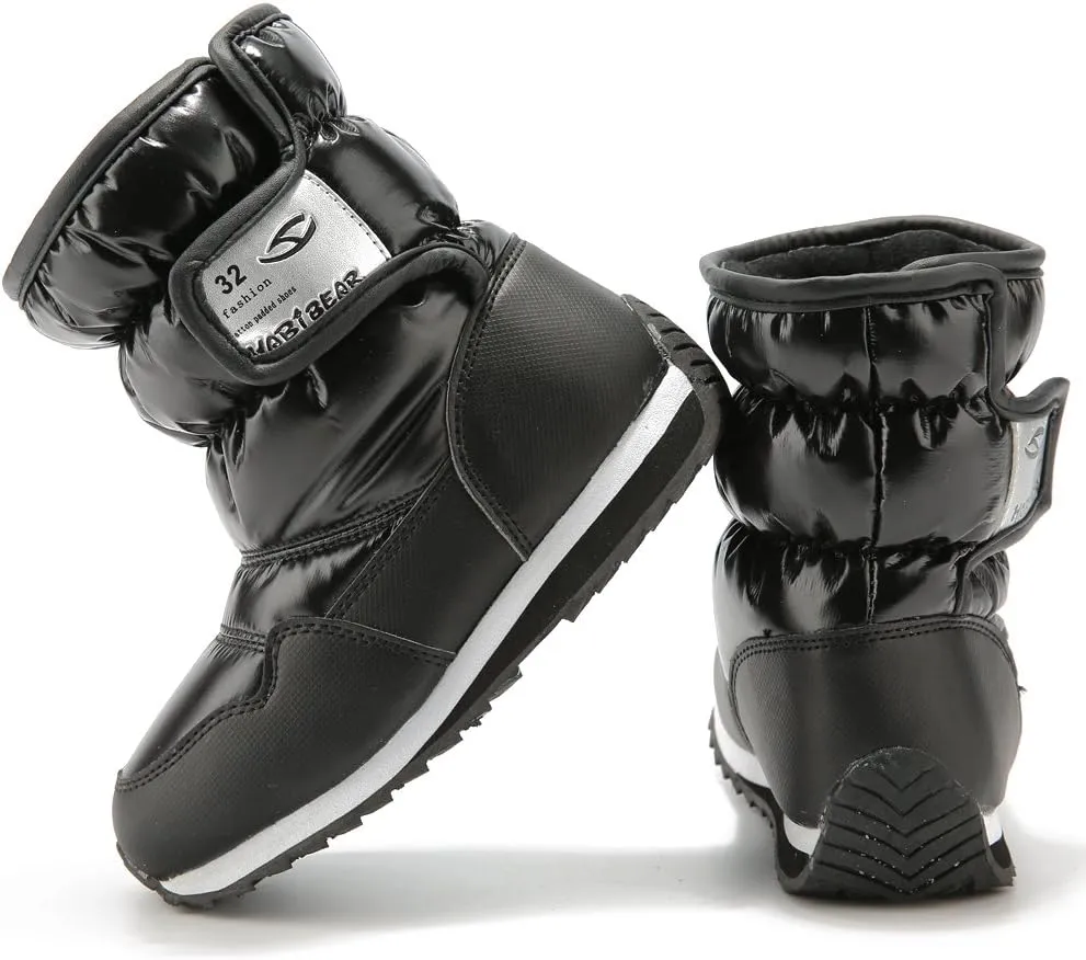 HOBIBEAR Kids Winter Snow Boots Waterproof Outdoor Warm Faux Fur Lined Shoes