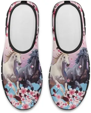 Horse Slip On Sneakers Comfort Loafers for Women Dressy Clothes Breathable Low Cut Shoes Flats Soft Sole Casual Walking Shoe
