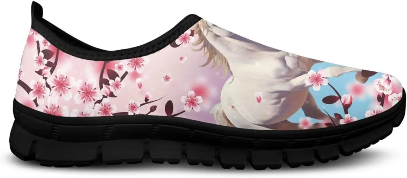 Horse Slip On Sneakers Comfort Loafers for Women Dressy Clothes Breathable Low Cut Shoes Flats Soft Sole Casual Walking Shoe