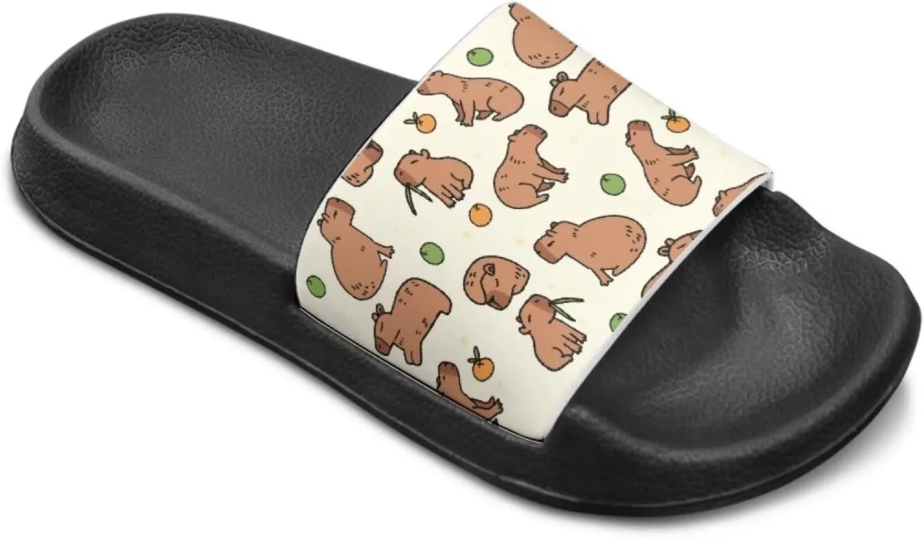 Howilath Cute Animal Print Slide Sandal for Kids Open Toe Summer Slippers EVA Sole Anti-Skid Slide Camping Hiking Shoes