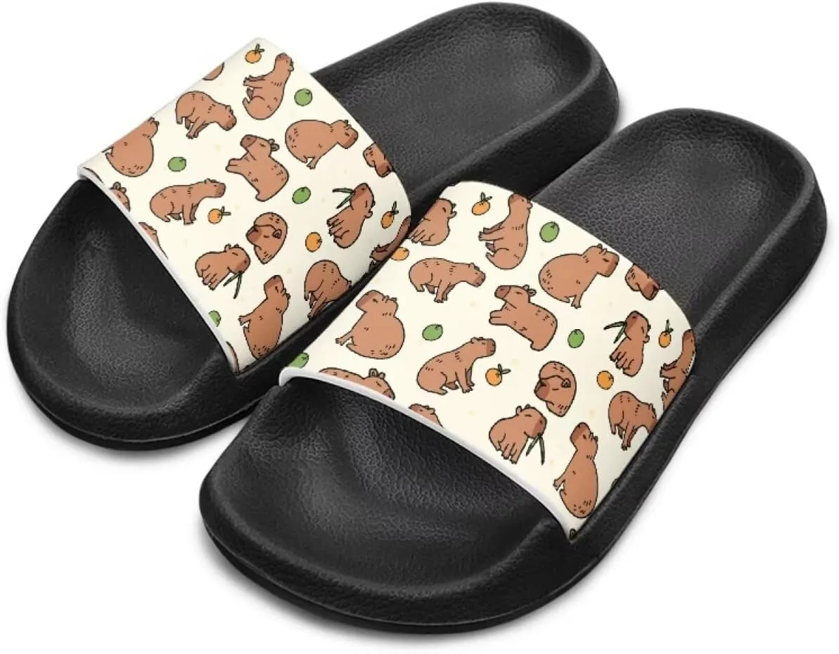 Howilath Cute Animal Print Slide Sandal for Kids Open Toe Summer Slippers EVA Sole Anti-Skid Slide Camping Hiking Shoes