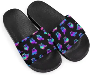 Howilath EVA Single Band Slide Sandals, Novelty Cartoon Animals Pattern Soft Sole Open Toe Non Slip Flat Sandals for Women Girls