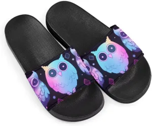 Howilath EVA Single Band Slide Sandals, Novelty Cartoon Animals Pattern Soft Sole Open Toe Non Slip Flat Sandals for Women Girls