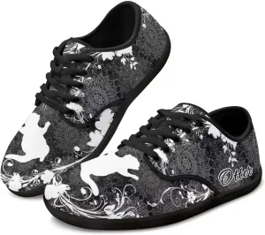 Howilath Mandala Animal Lace up Barefoot Shoes Running Sneakers Casual Sport Flat Shoes with Anti-Slip Sole