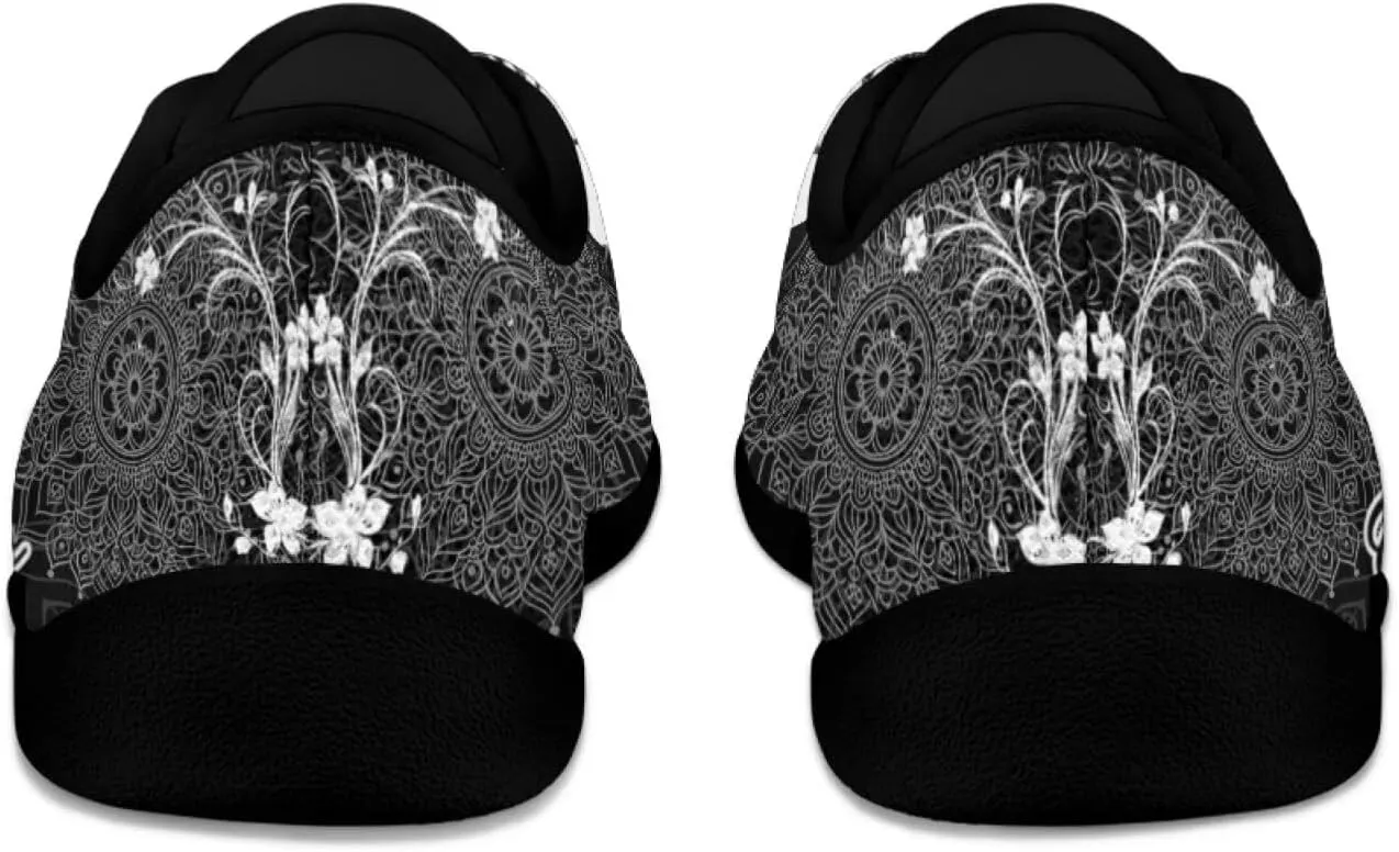 Howilath Mandala Animal Lace up Barefoot Shoes Running Sneakers Casual Sport Flat Shoes with Anti-Slip Sole