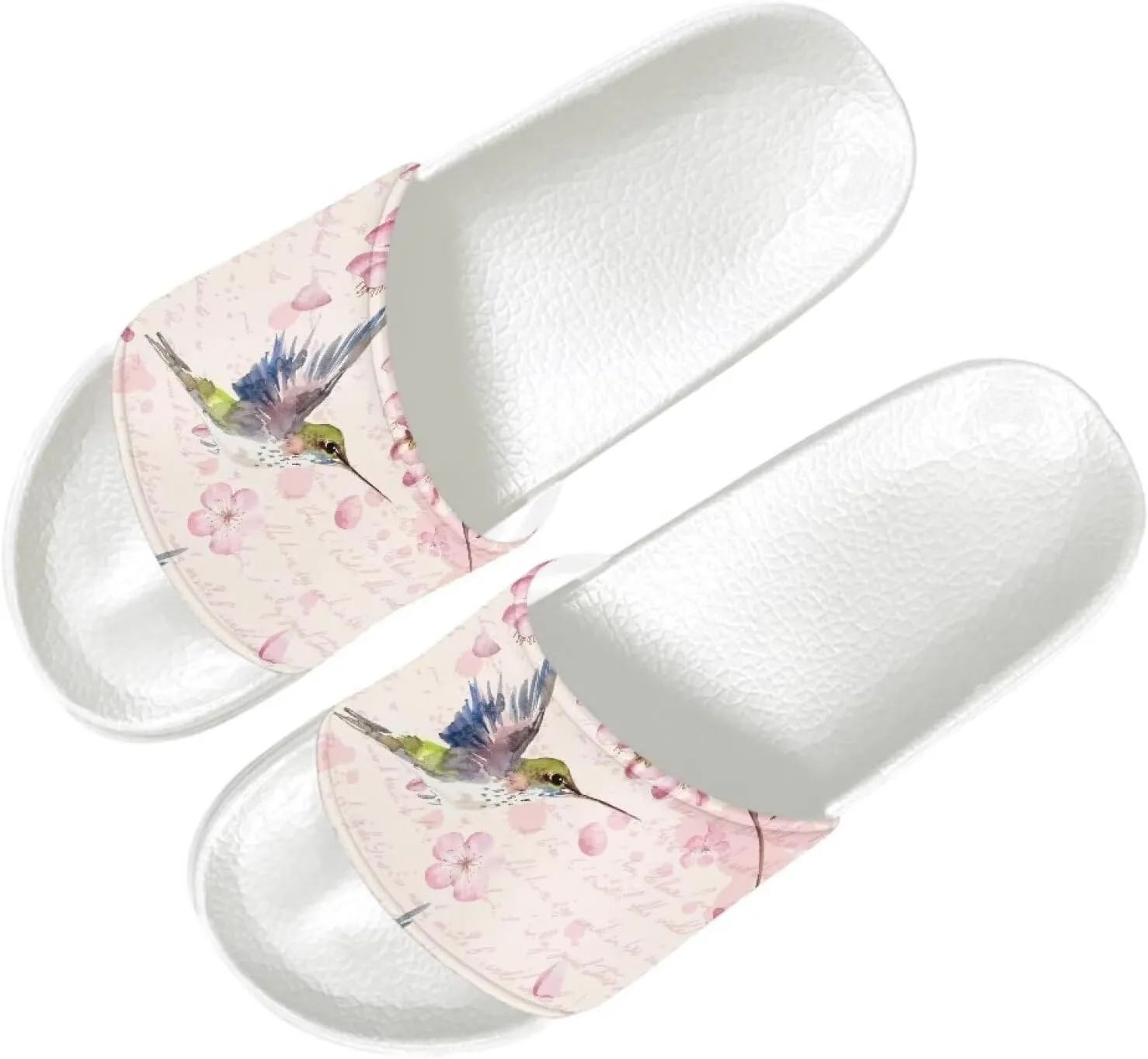 HUGS IDEA Slide Sandals for Women Girls Indoor Outdoor Slippers with Non Slip Rubber Sole