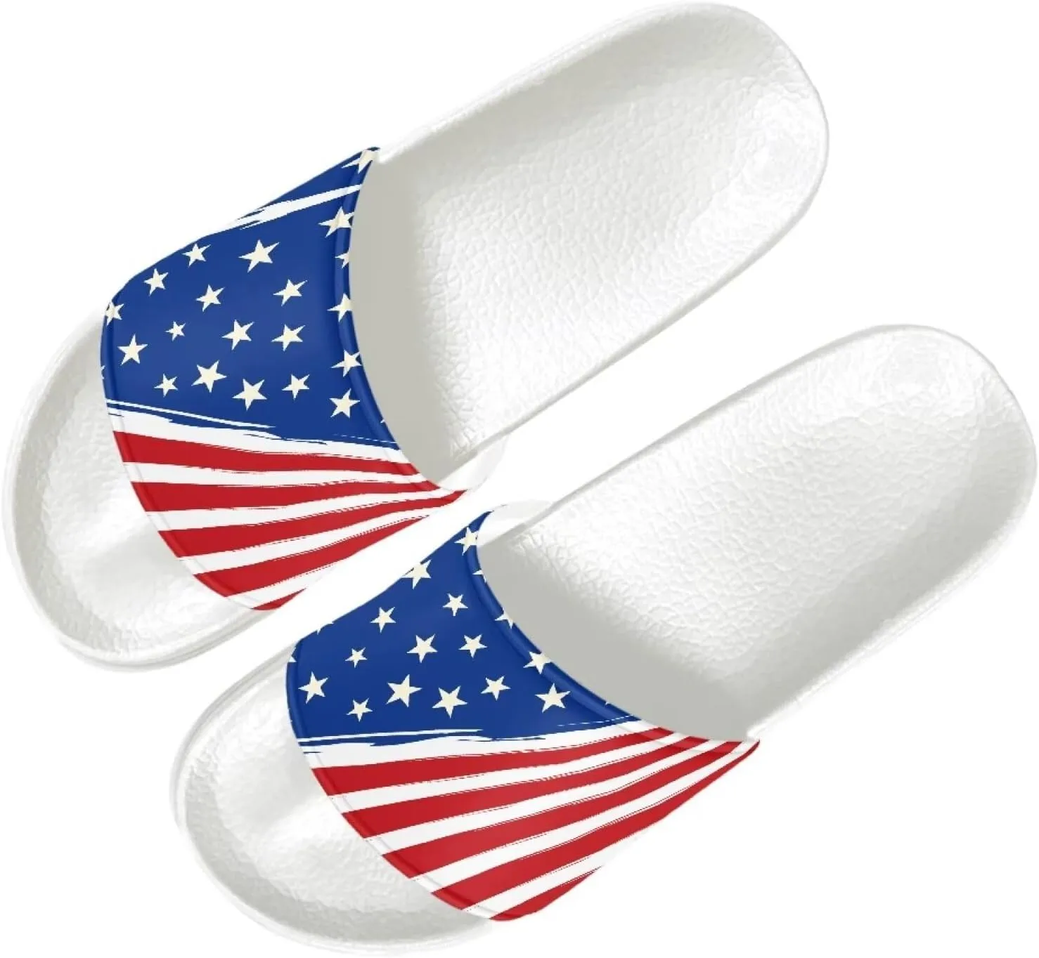 HUGS IDEA Women's Open Toe Slide Sandals Summer Slip-on House Shoes Anti-slip Beach Spa Flip Flops