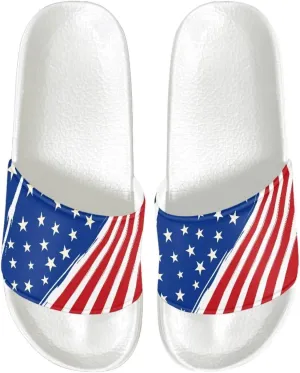 HUGS IDEA Women's Open Toe Slide Sandals Summer Slip-on House Shoes Anti-slip Beach Spa Flip Flops