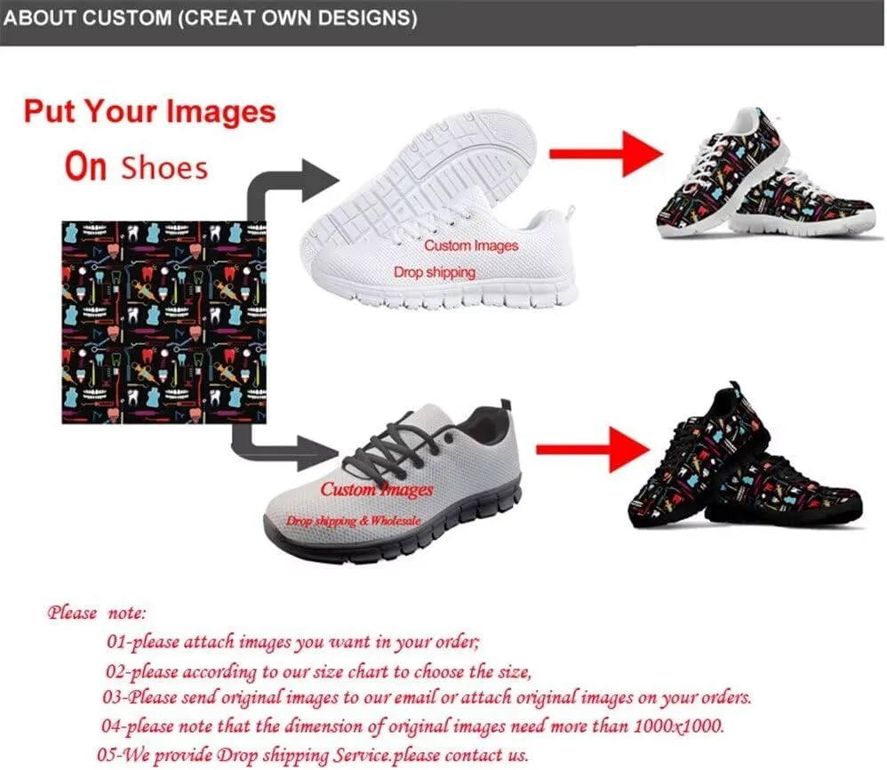 HUGS IDEA Women's Road Running Shoes Nurse Pattern Lightweight Sport Sneakers