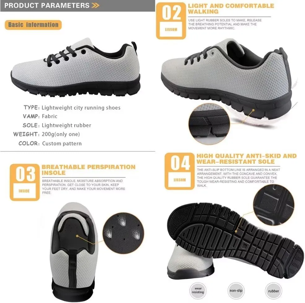 HUGS IDEA Women's Road Running Shoes Nurse Pattern Lightweight Sport Sneakers
