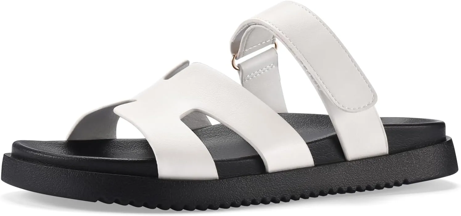 INIBUD Sandals Women Platform Dressy Summer Flat Fashion Slip On Beach Slide Sandals Footbed Chunky Water Slides Shoes
