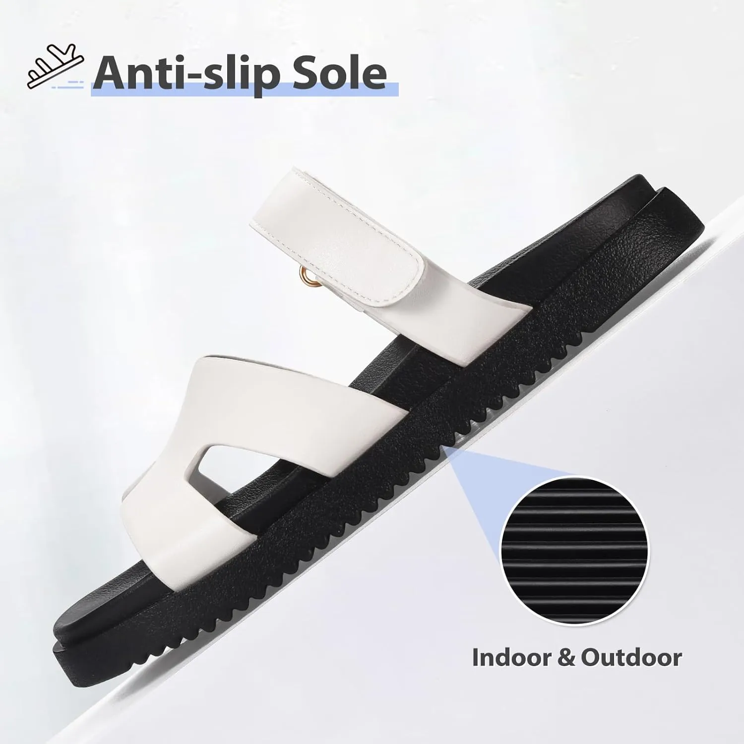 INIBUD Sandals Women Platform Dressy Summer Flat Fashion Slip On Beach Slide Sandals Footbed Chunky Water Slides Shoes