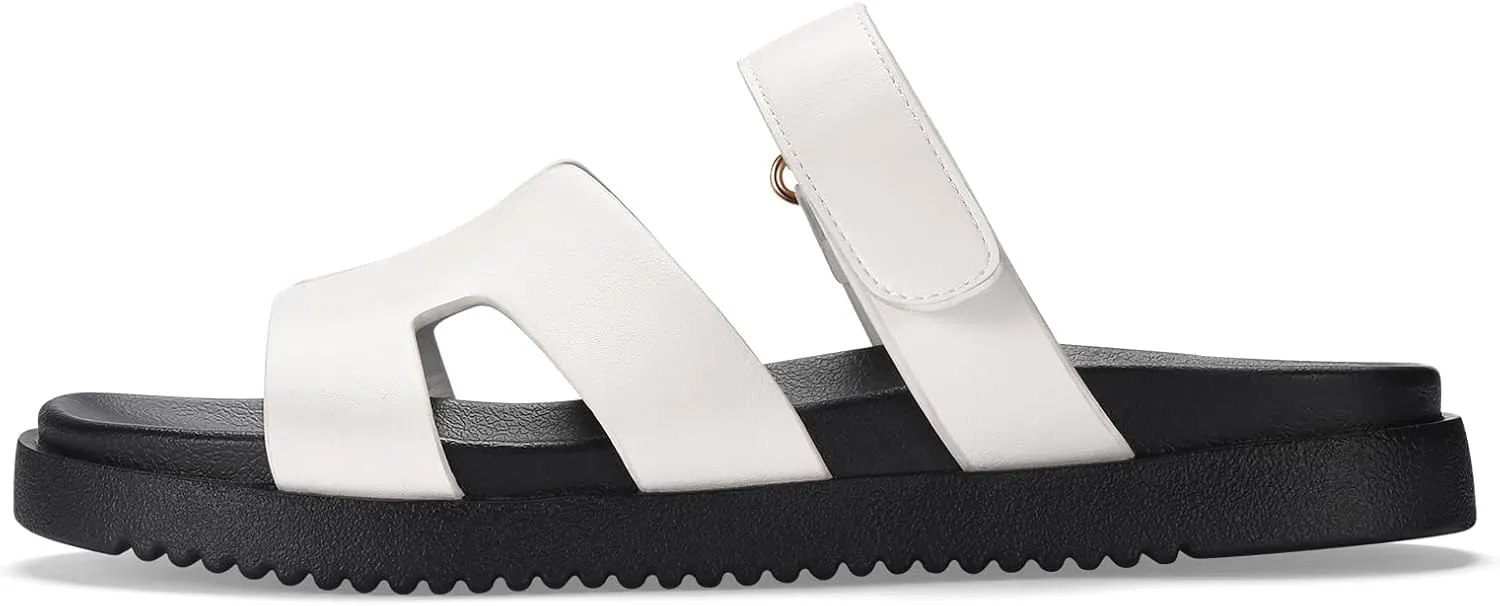 INIBUD Sandals Women Platform Dressy Summer Flat Fashion Slip On Beach Slide Sandals Footbed Chunky Water Slides Shoes