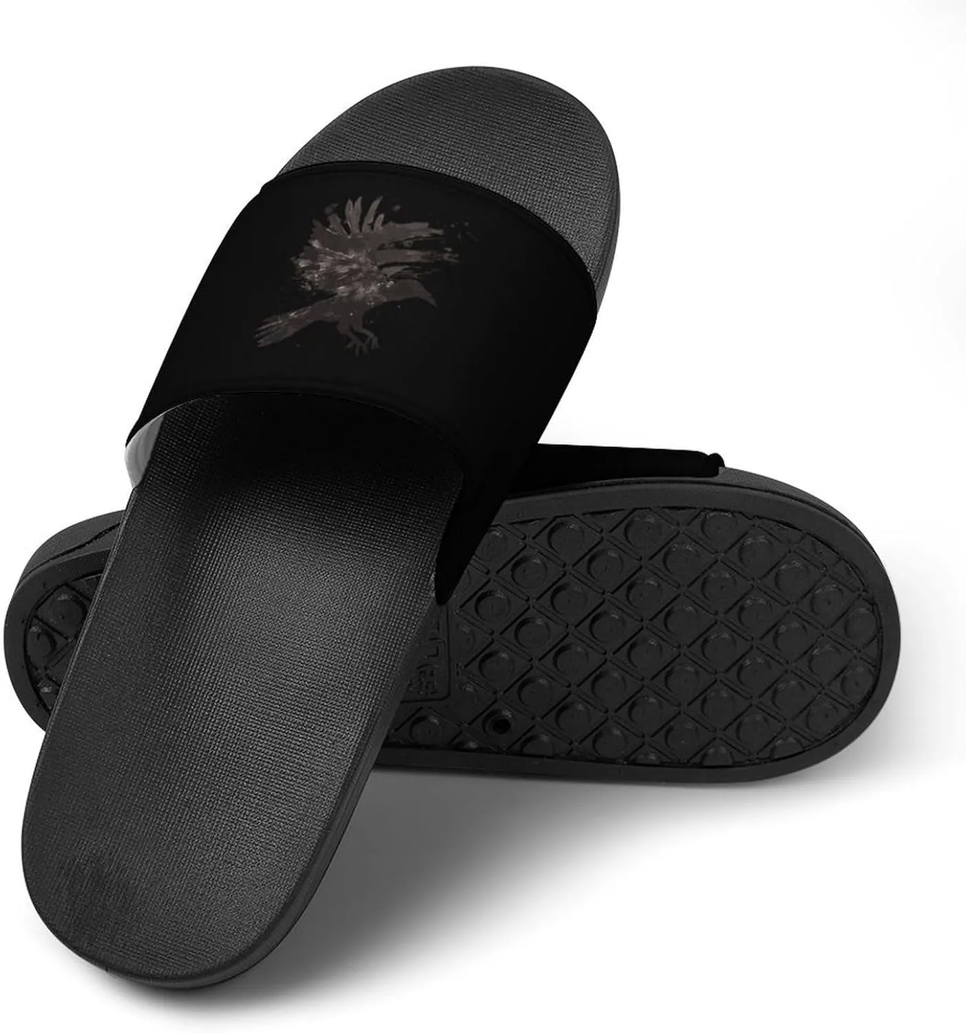 Ink Raven PVC Home Slippers Beach Shower Sandals Summer Non-Slip Outdoor Shoes for Men Women