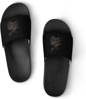 Ink Raven PVC Home Slippers Beach Shower Sandals Summer Non-Slip Outdoor Shoes for Men Women