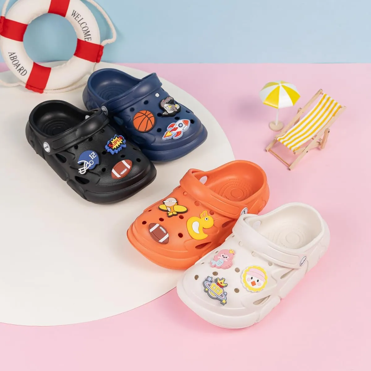 ISINSER Boys Girls Clogs Shoes Toddler Garden Glogs Sandles Cute Summer Water Shoes Slip On Clogs Indoor Outdoor Children Beach Pool Shoes