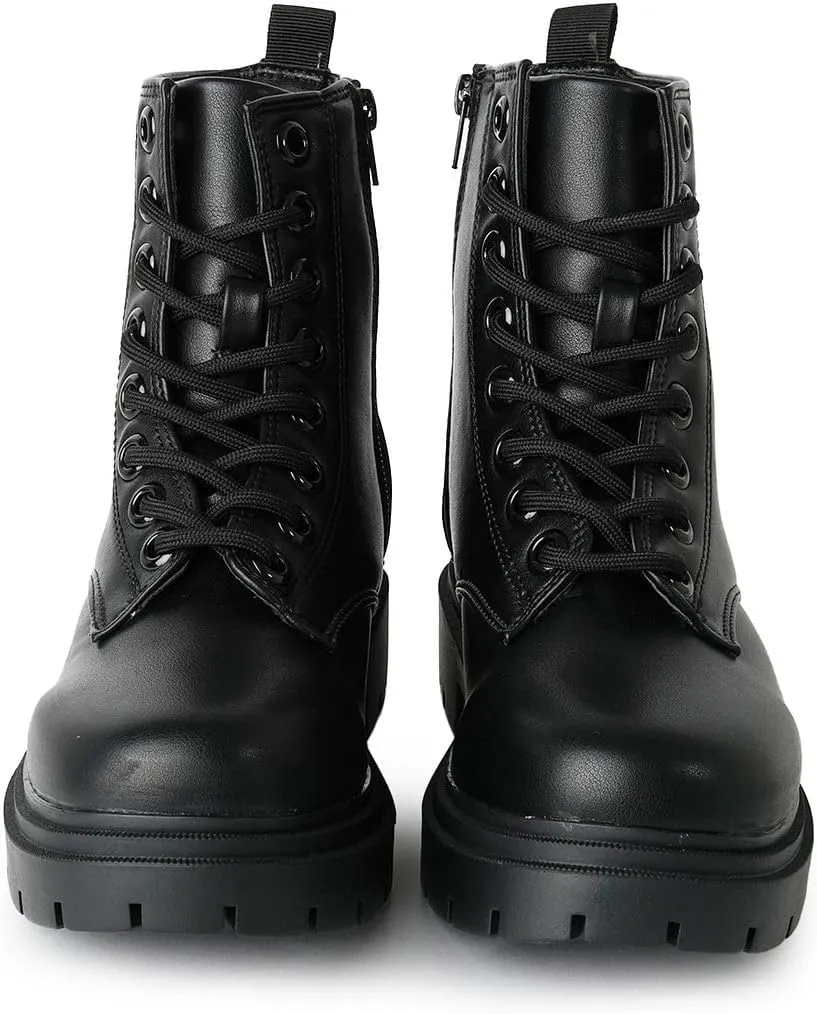 J. Adams Harley Combat Boot - Casual Outdoors Slip On Lace Up Ankle Bootie