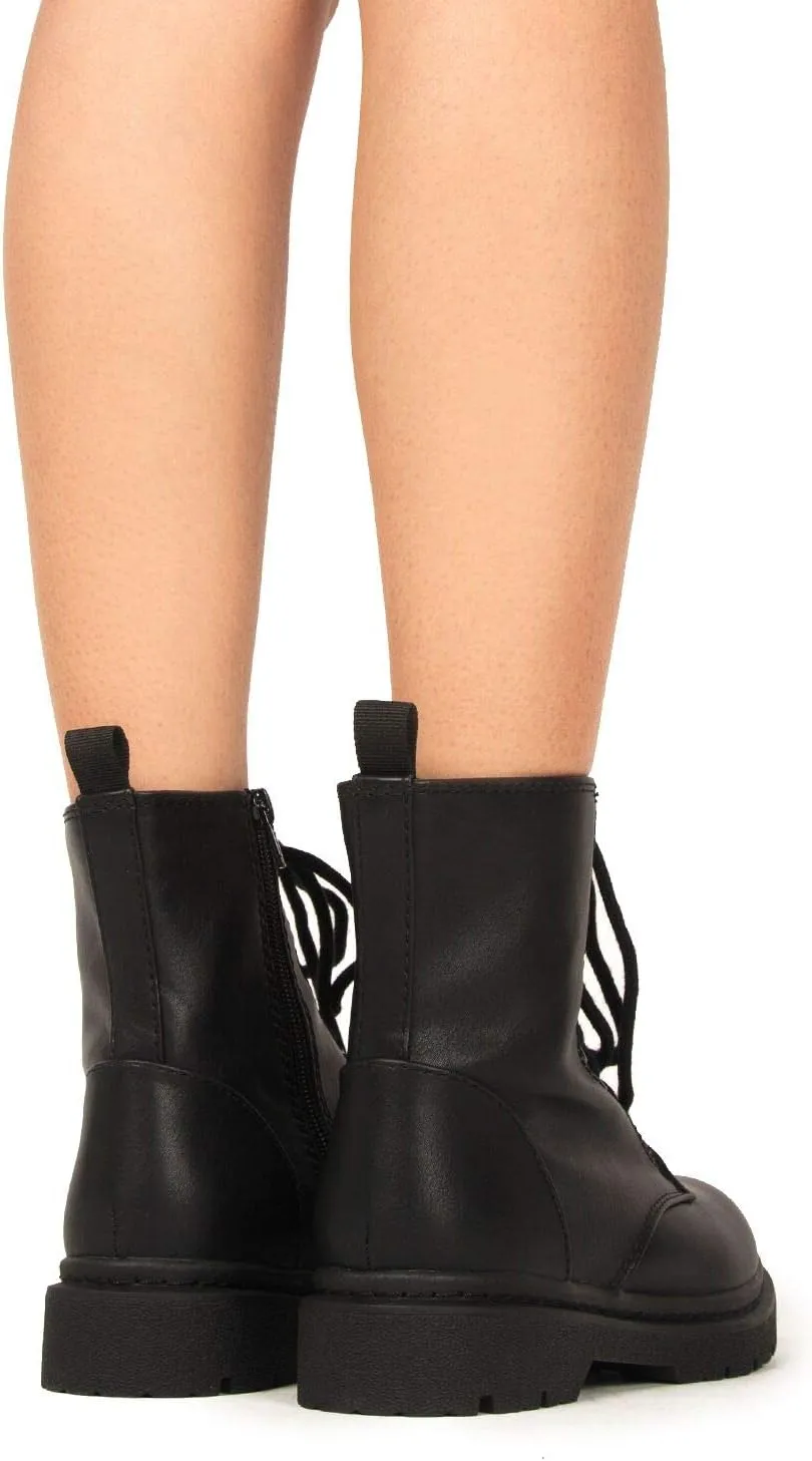 J. Adams Harley Combat Boot - Casual Outdoors Slip On Lace Up Ankle Bootie