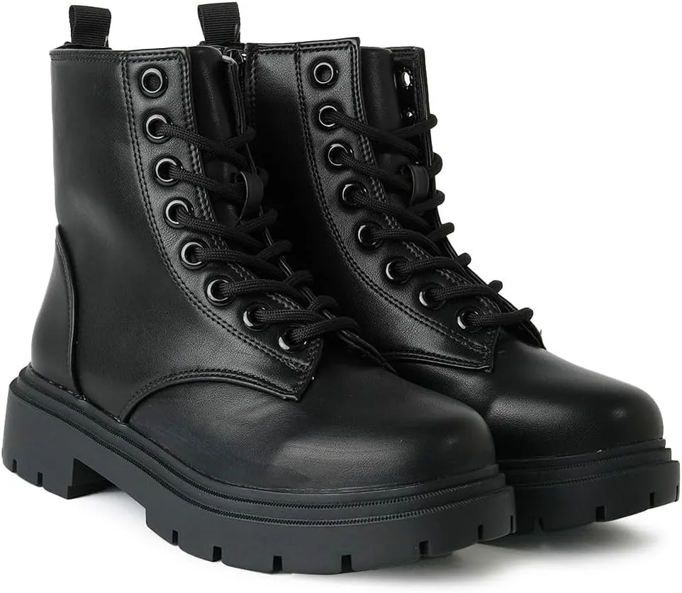 J. Adams Harley Combat Boot - Casual Outdoors Slip On Lace Up Ankle Bootie