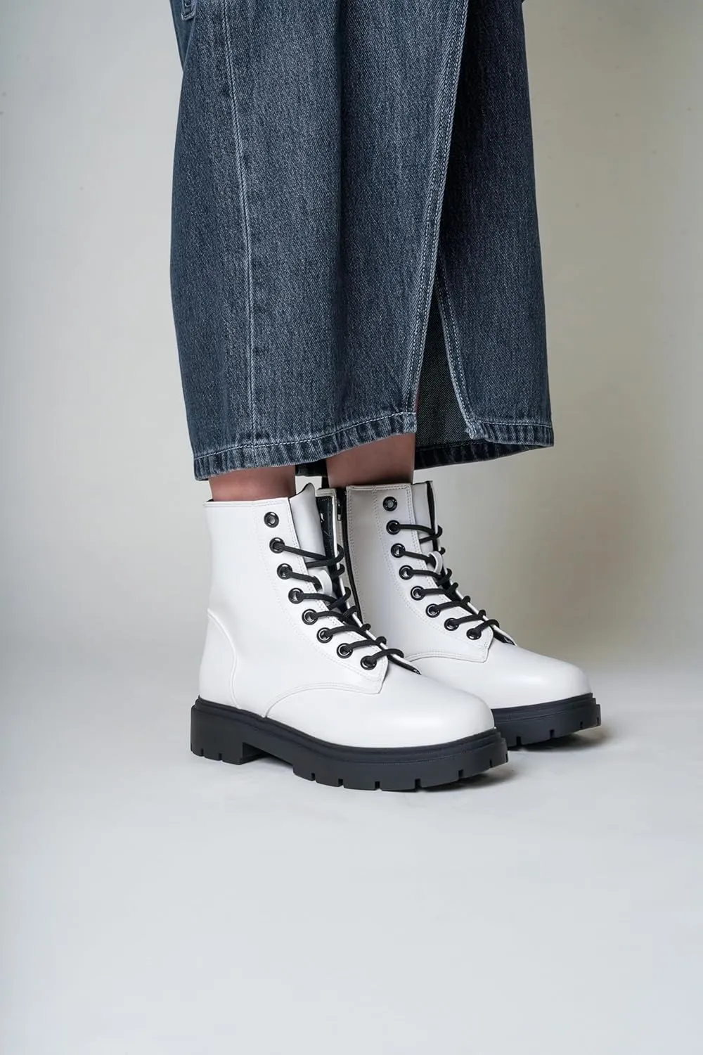 J. Adams Harley Combat Boot - Casual Outdoors Slip On Lace Up Ankle Bootie